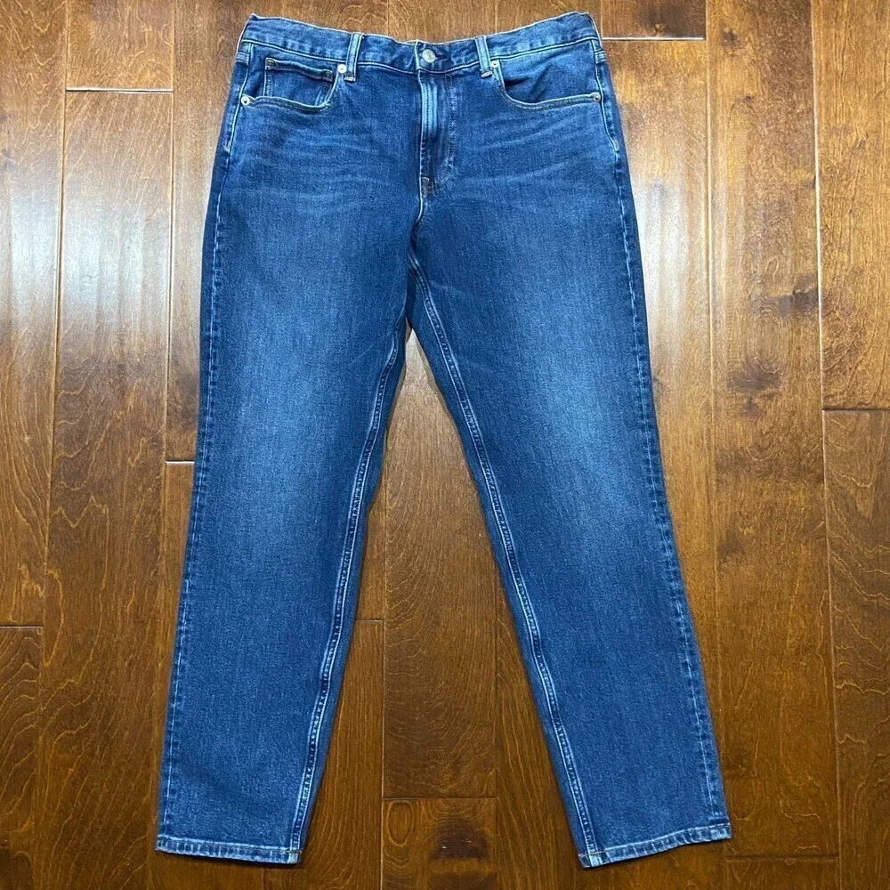 Everlane Uniform Medium Wash Denim Blue Jeans Straight Leg Organic Men's 32 x 30